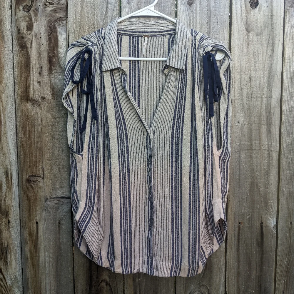 Free People Baby Blues Top Ombre Blue Size Large - Picture 2 of 7